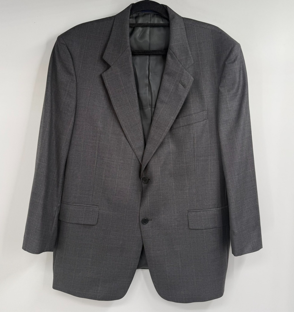 Daniel Cremieux Loro Piana Blazer Mens 44S Gray Plaid 2 Button Suit Sport Coat